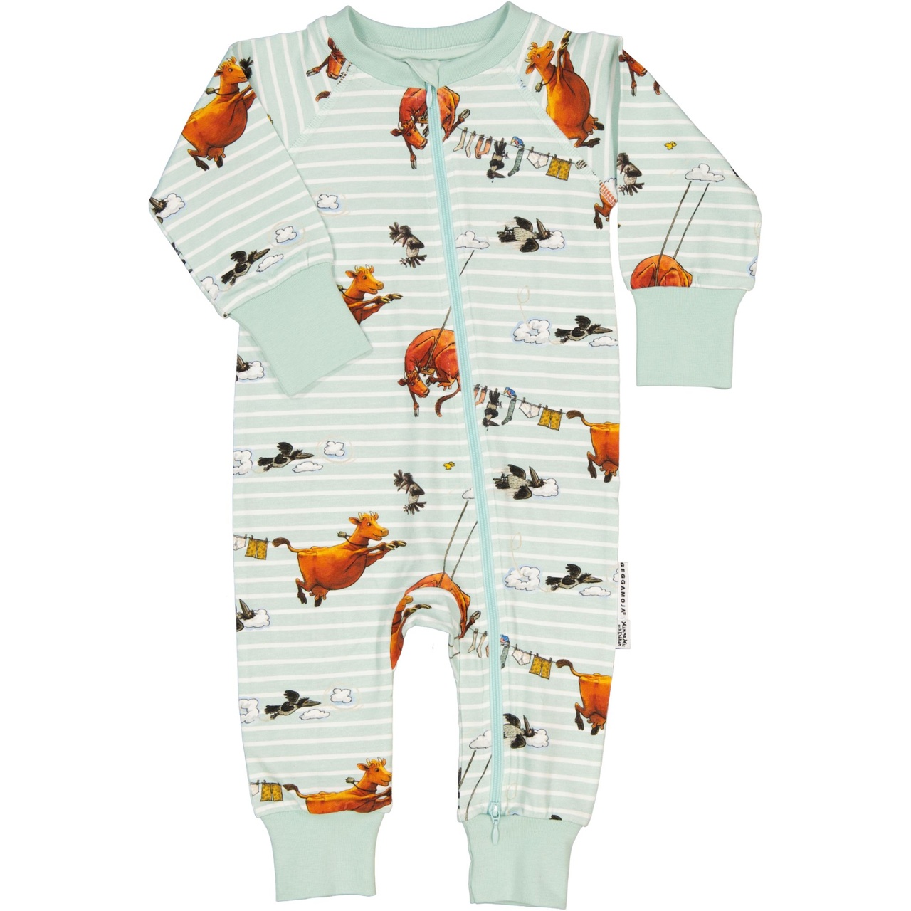 Mama Muh Zwei-Zip-Pyjama Mint 74/80
