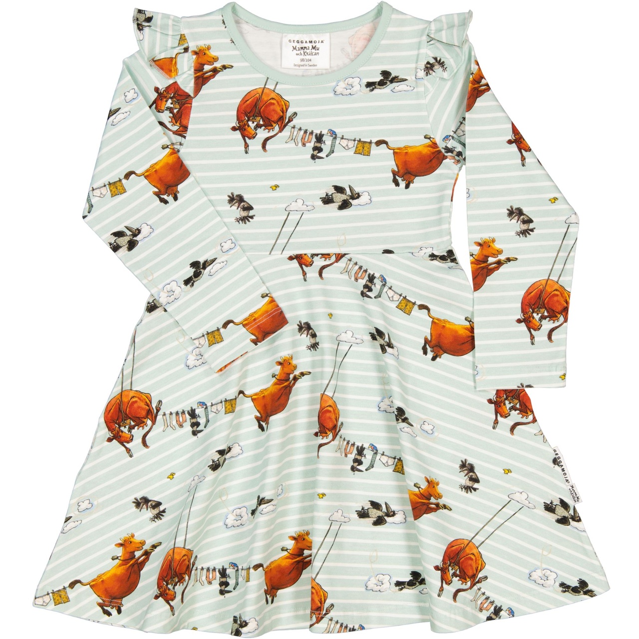 Mama Muh ausgestelltes Kleid Mint 74/80
