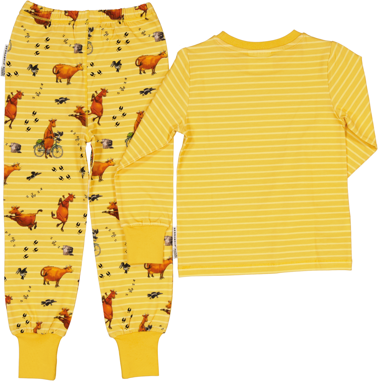 Mama Muh Zweiteiliger Pyjama Gelb 110/116