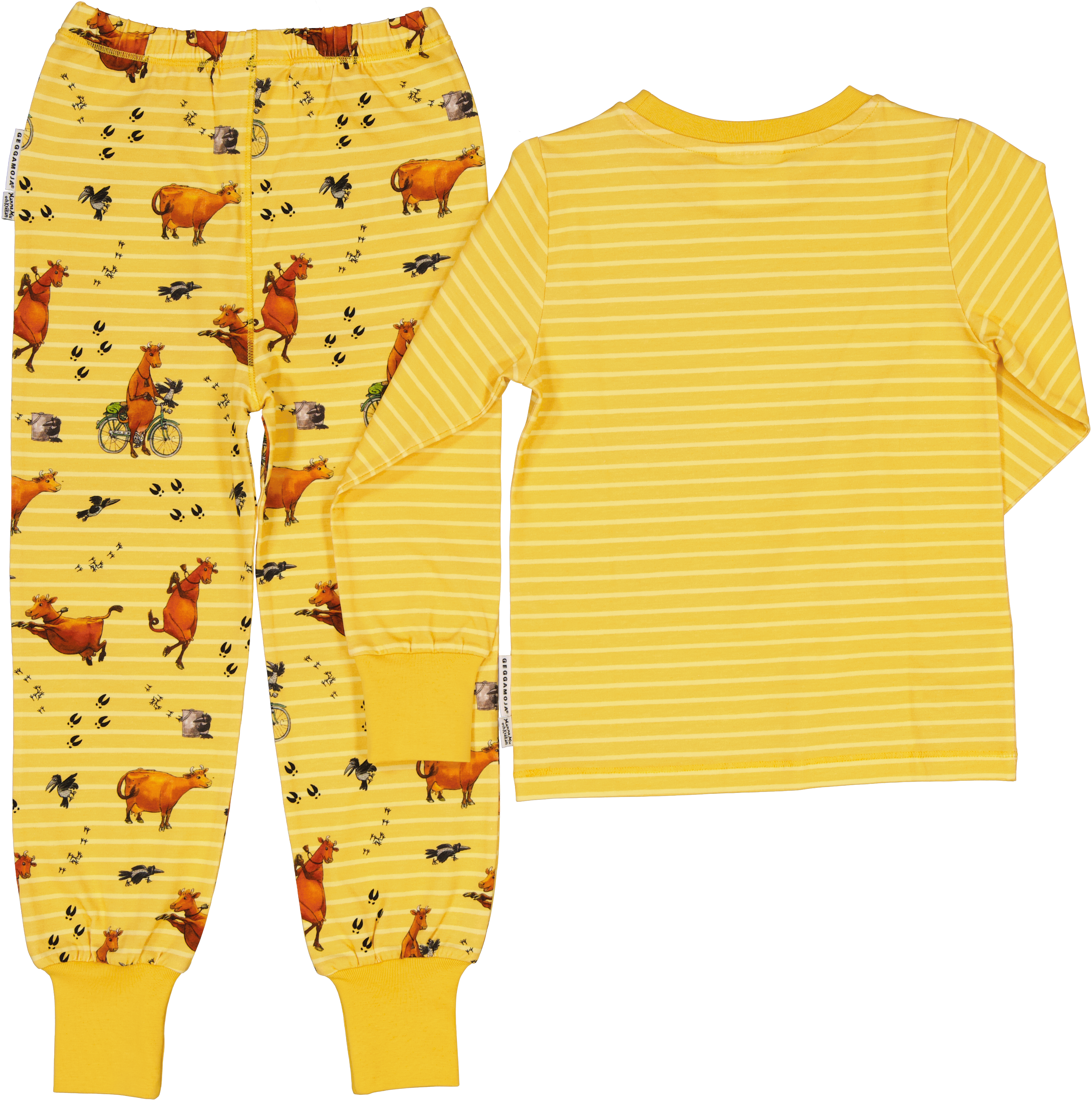 Tvådelad Pyjamas Mamma Mu och Kråkan Gul/Vit