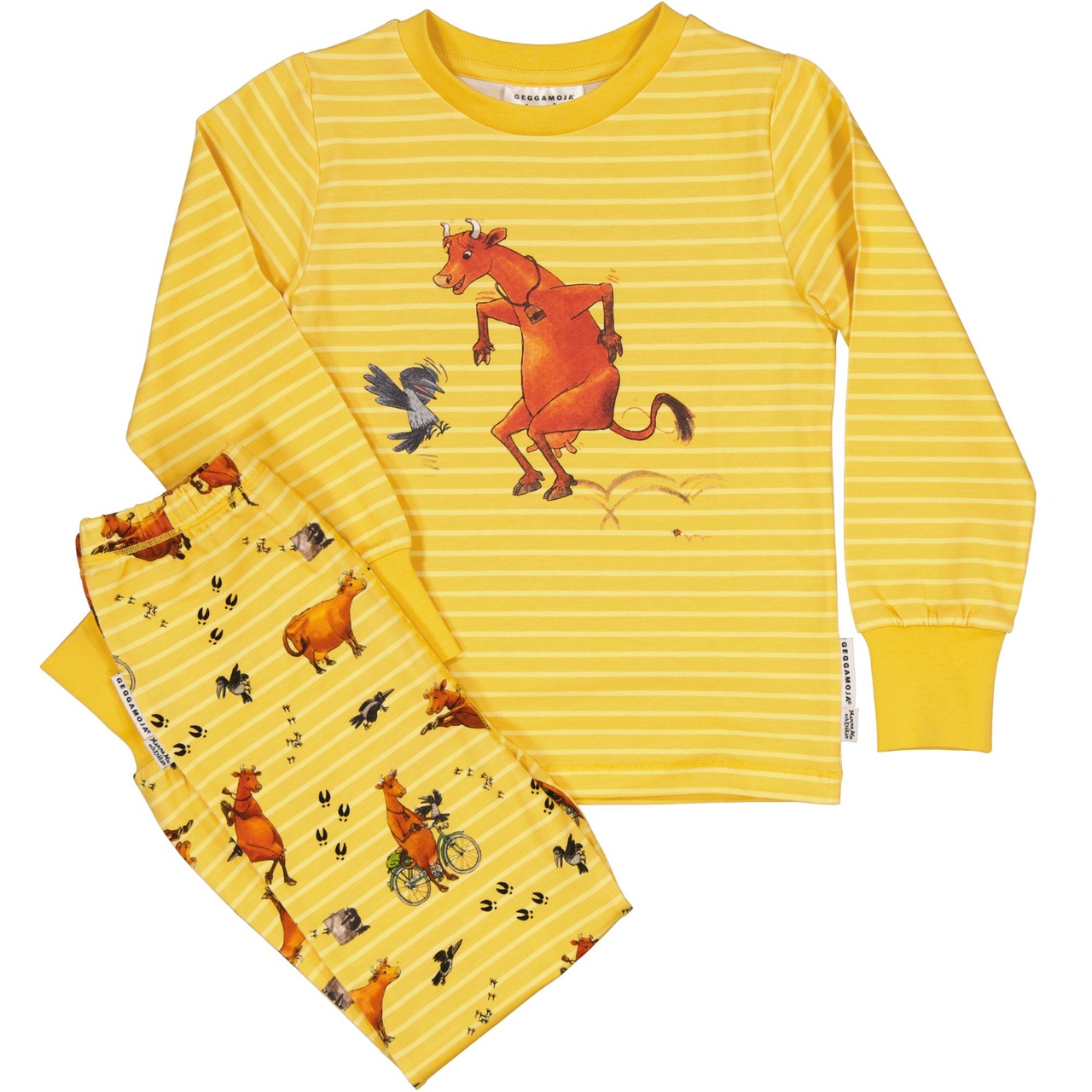 Mama Muh Zweiteiliger Pyjama Gelb 110/116