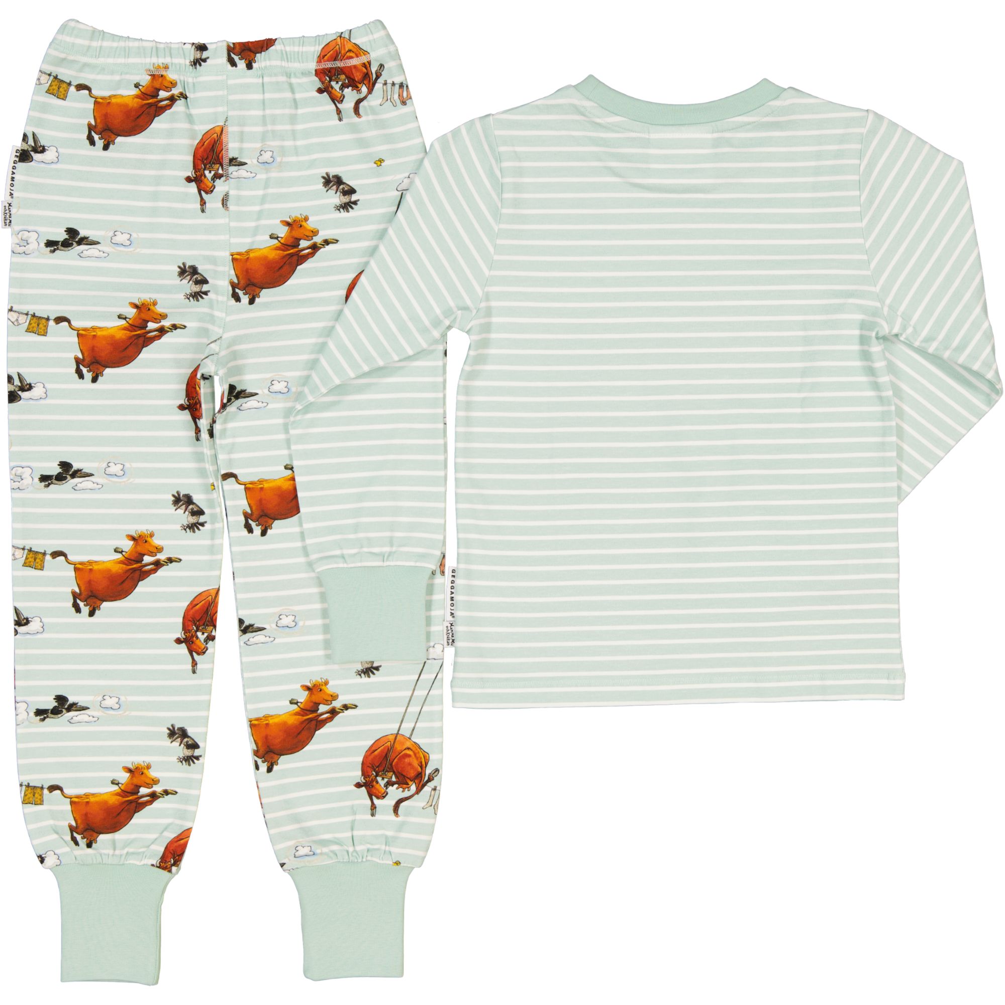 Tvådelad Pyjamas Mamma Mu och Kråkan Mint/Vit