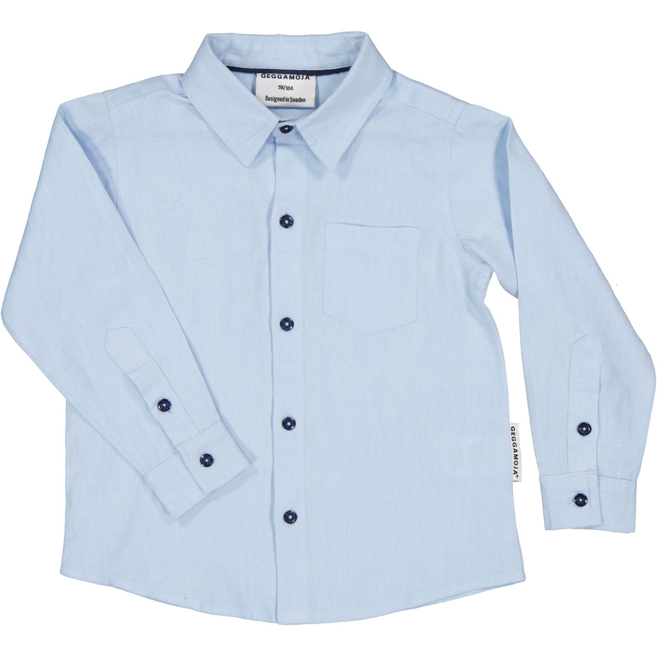 Linen shirt L.S Light blue  98/104