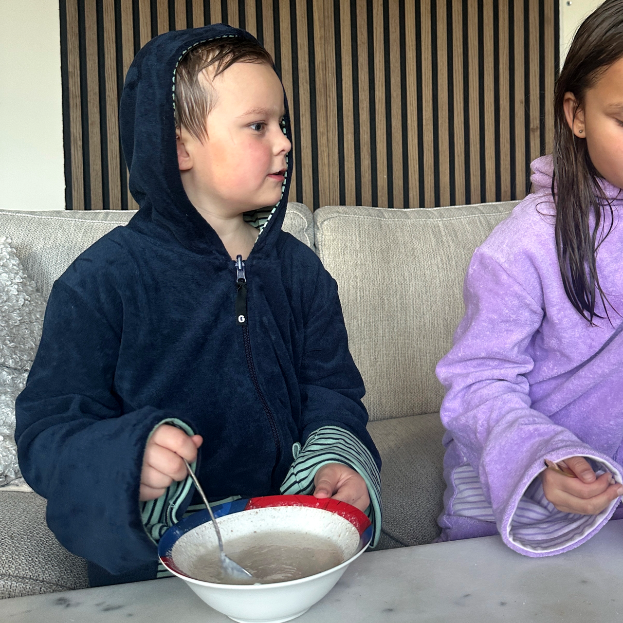 Kids Bathrobe Navy/green  98/104