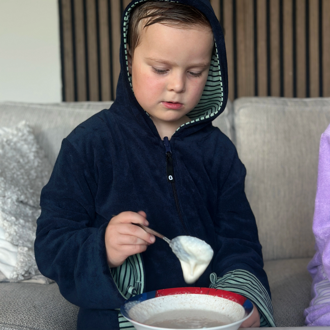 Kids Bathrobe Navy/green  98/104