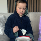 Kids Bathrobe Navy/green  98/104