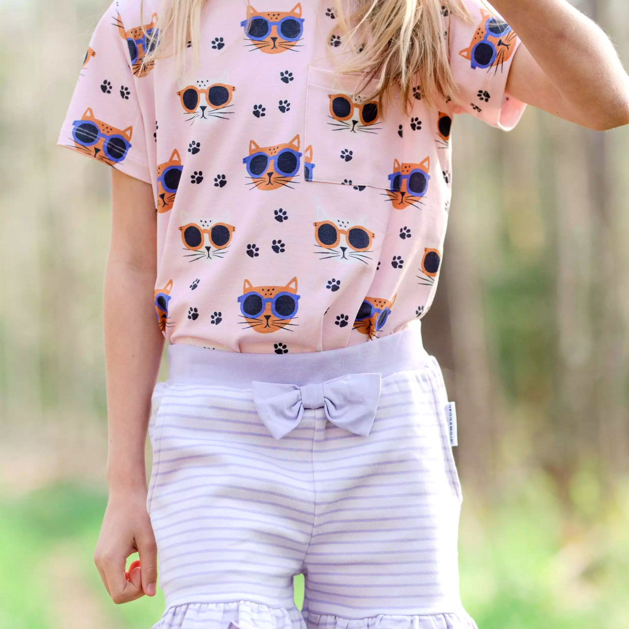 T-shirt Bambu Cool Cats Rosa