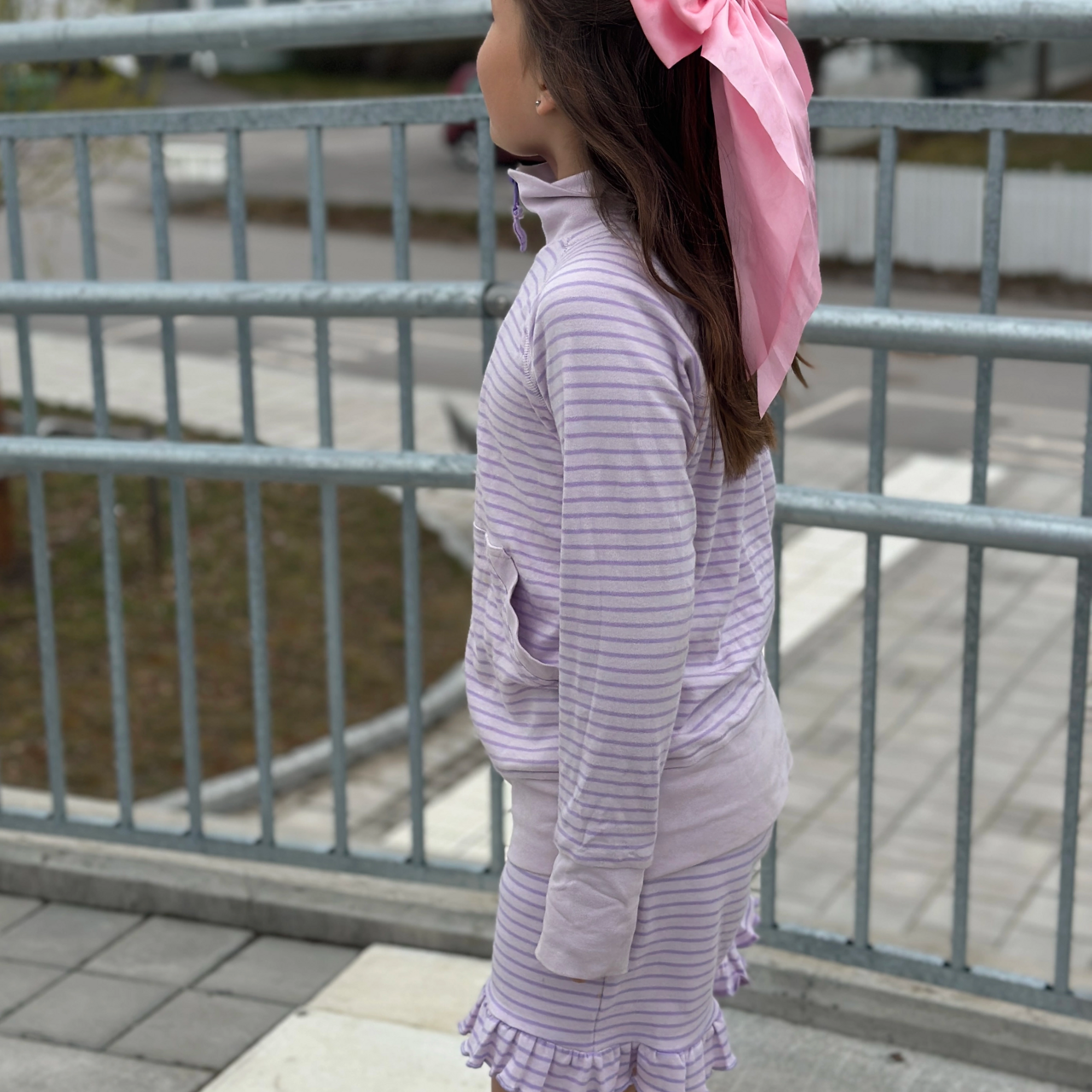 Zip sweater Purple str  98/104