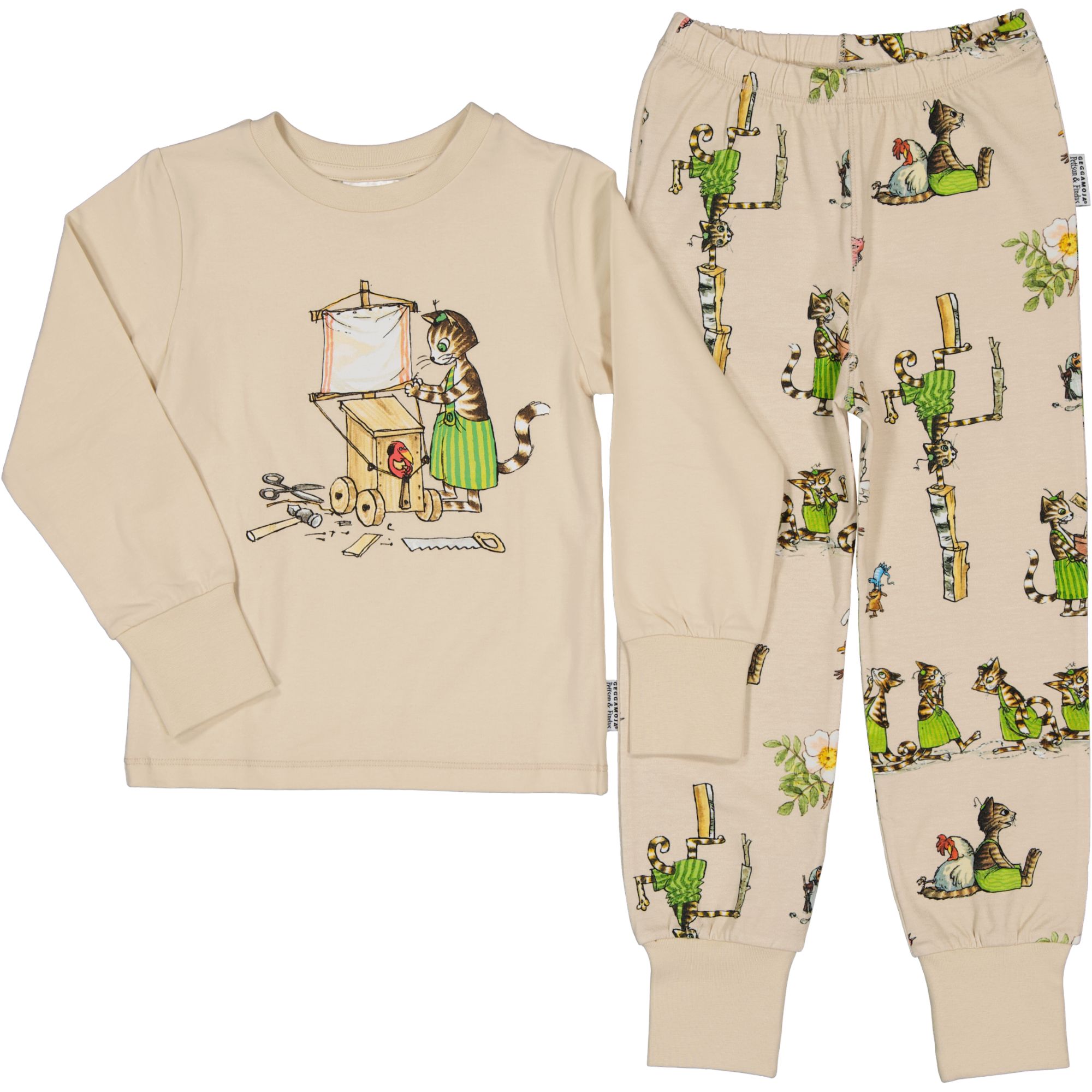 Pyjamas tvådelad Pettson och Findus Beige