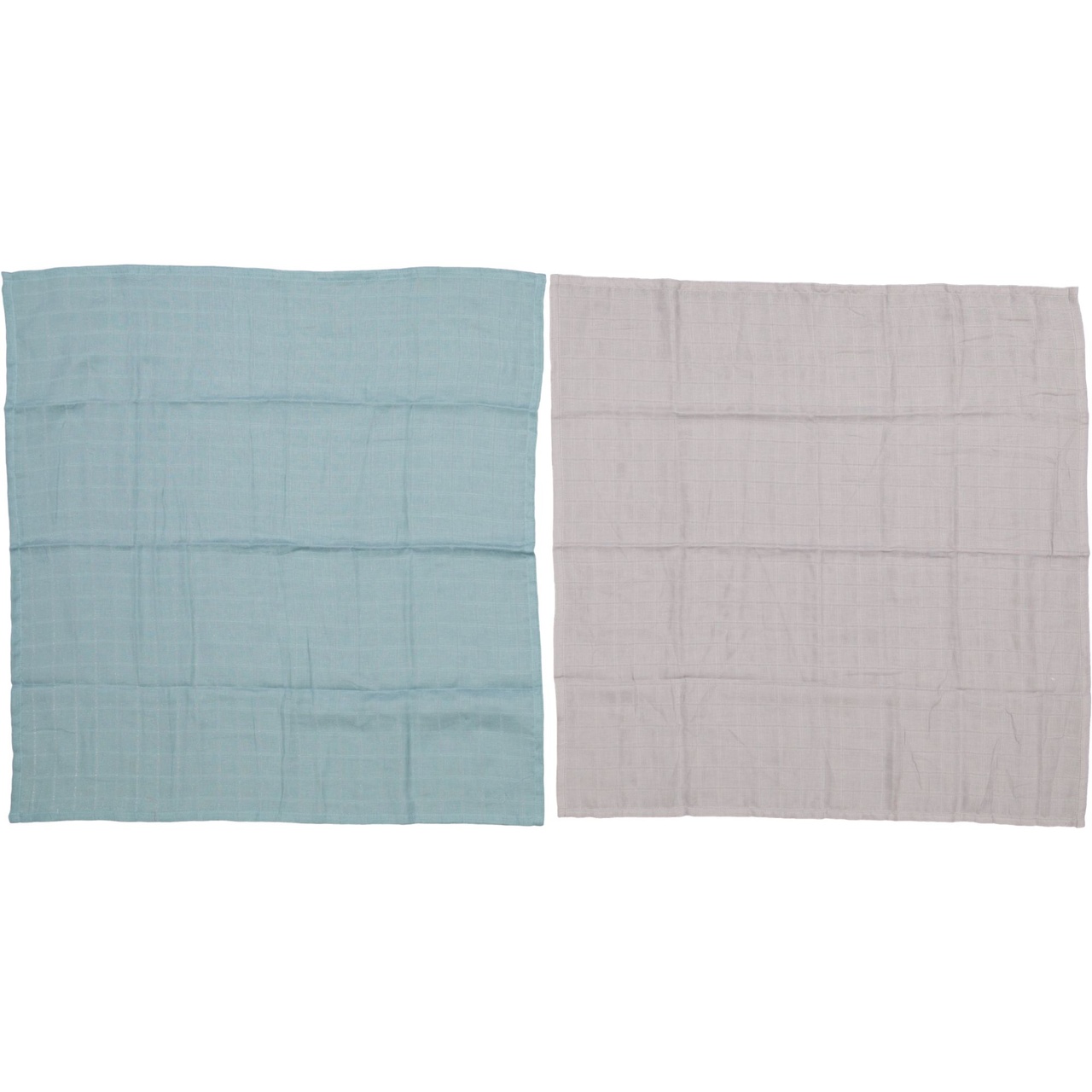 2-pack Muslin blankets Dark mint/grey