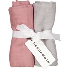 2-pack Muslin blankets Dust pink/grey