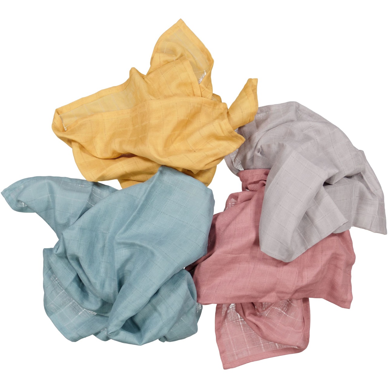 2-pack Muslin blankets Mustard/grey