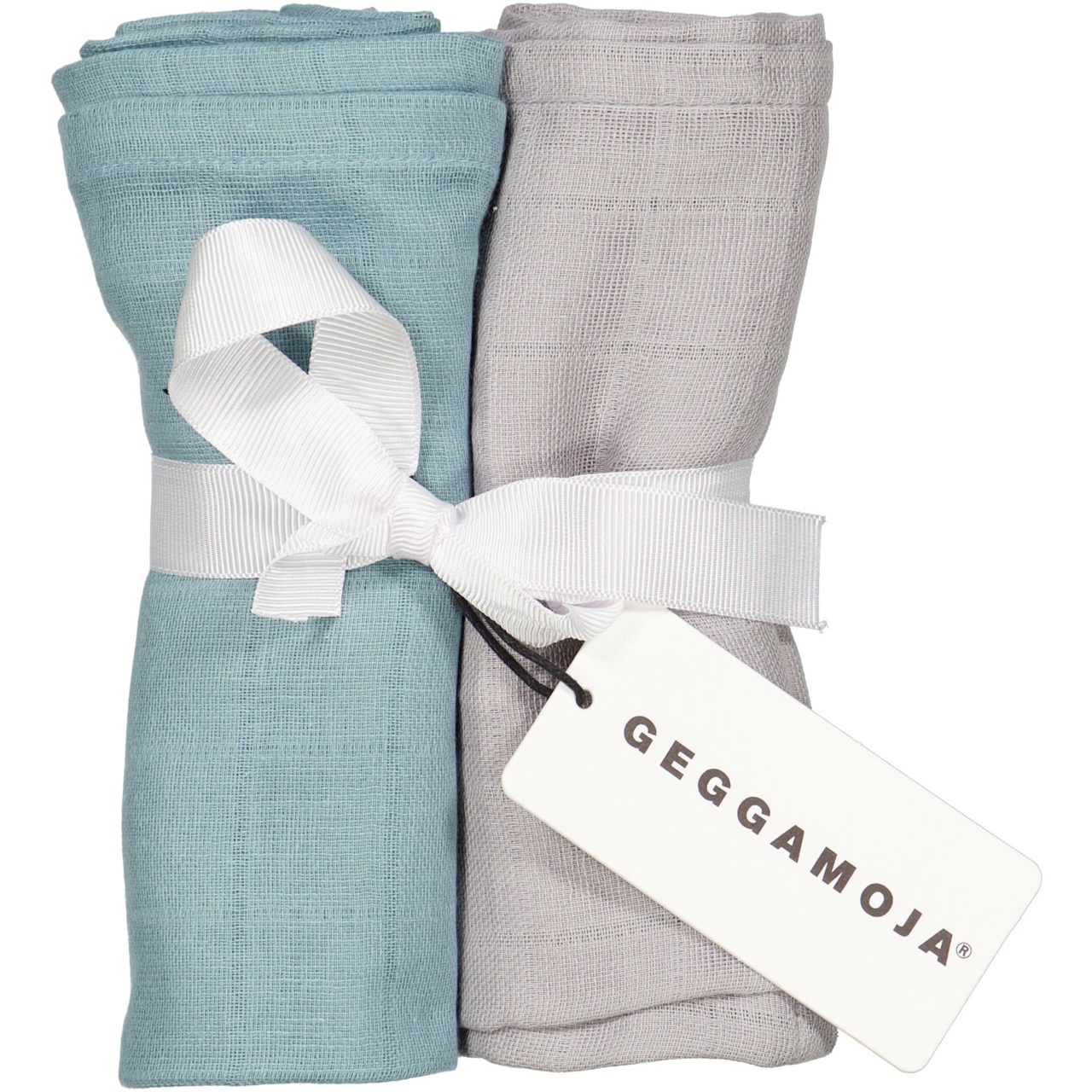 2-pack Muslin blankets Dark mint/grey