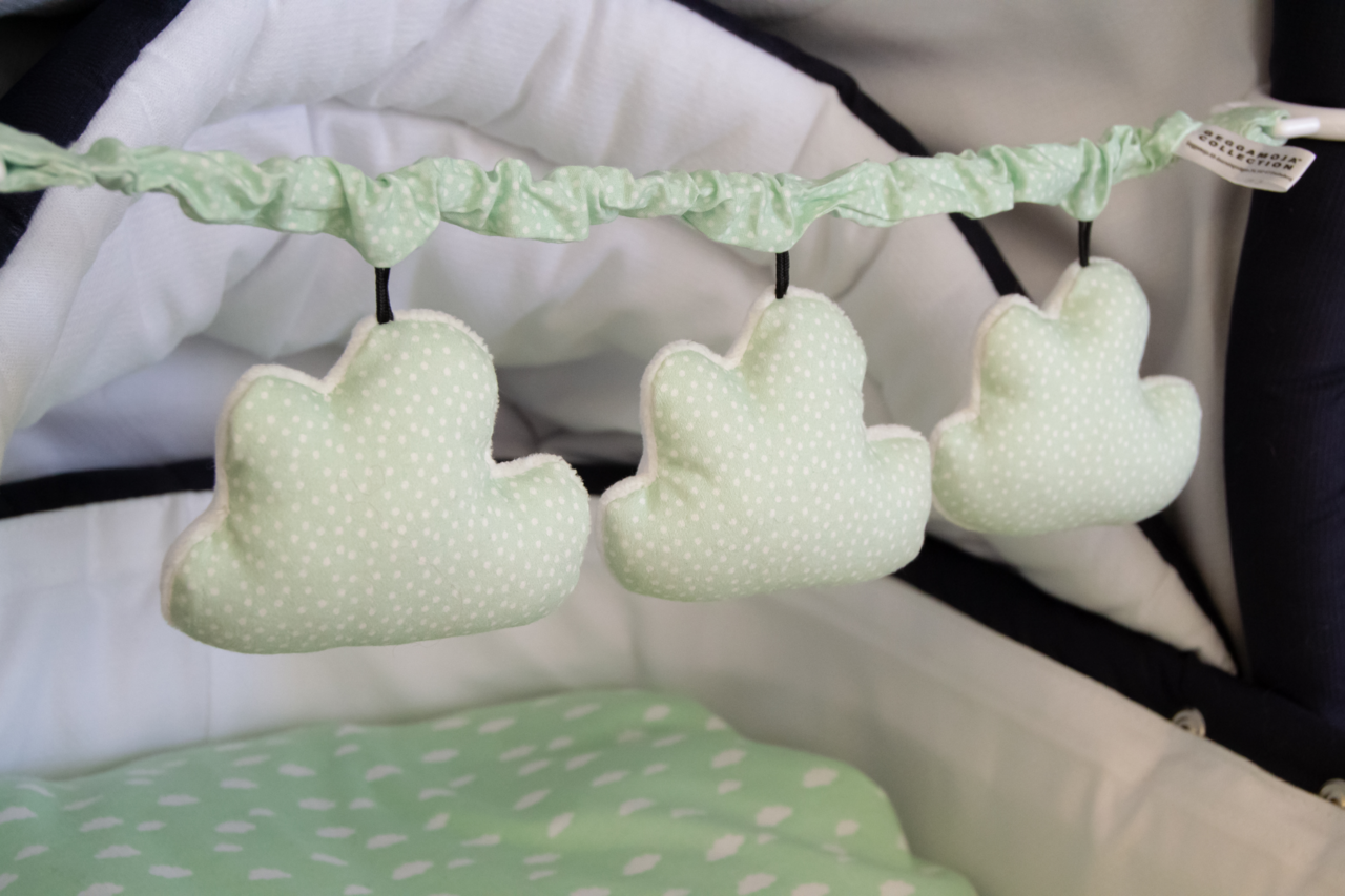 Stroller toy cloud Mint/white