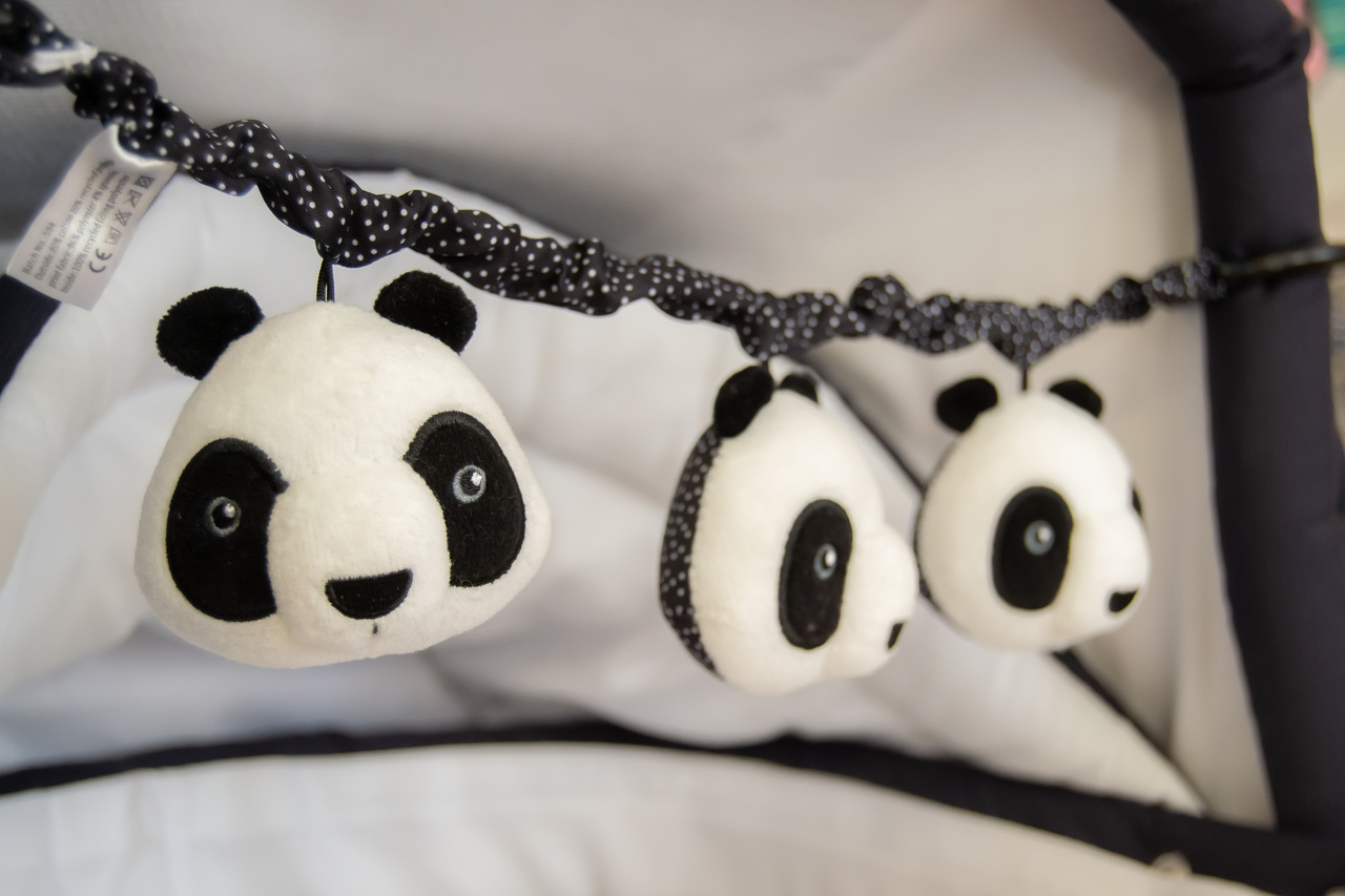 Stroller toy panda Black/white