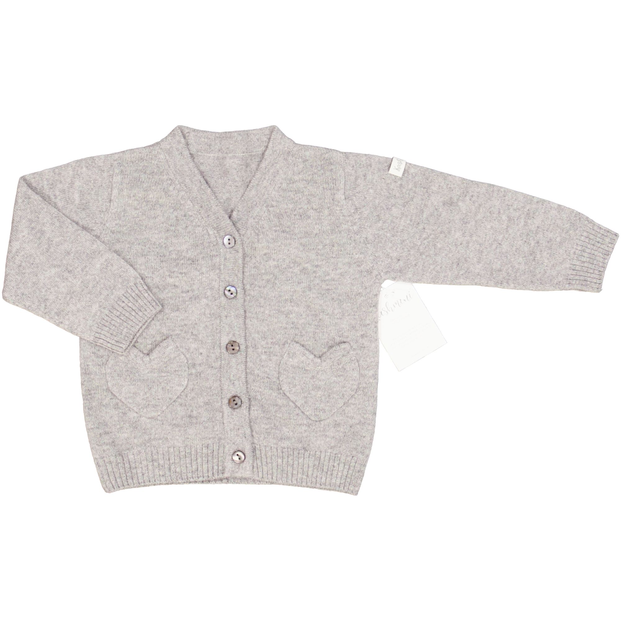 Cashmere Cardigan Heart- Grey