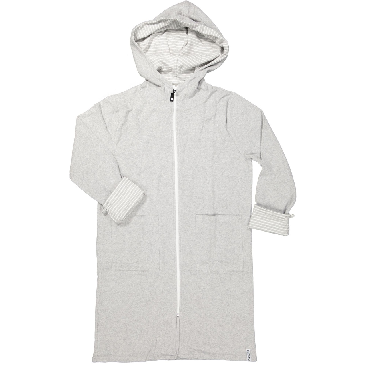 Female bathrobe classic Light grey stripe