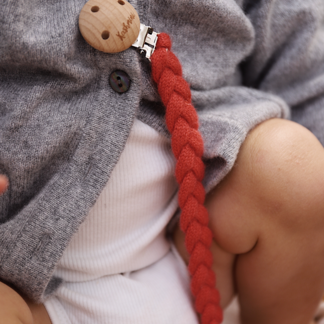 Pacifier clip coral
