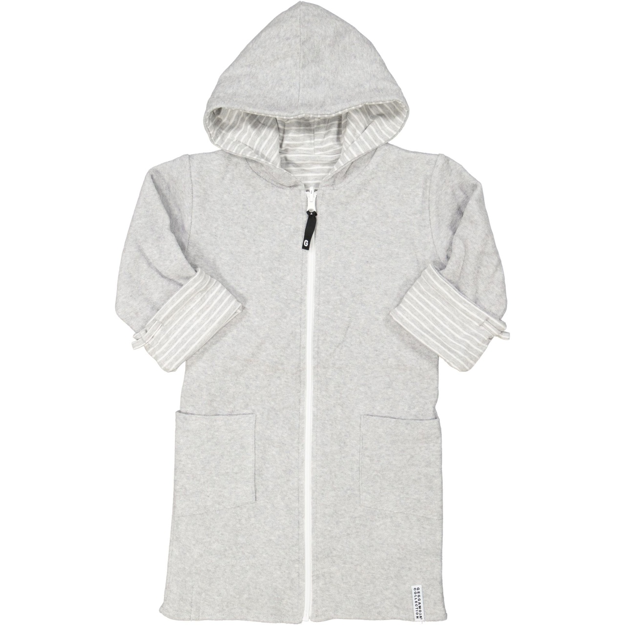 Kids- Bathrobe Classic Light grey stripe 98/104