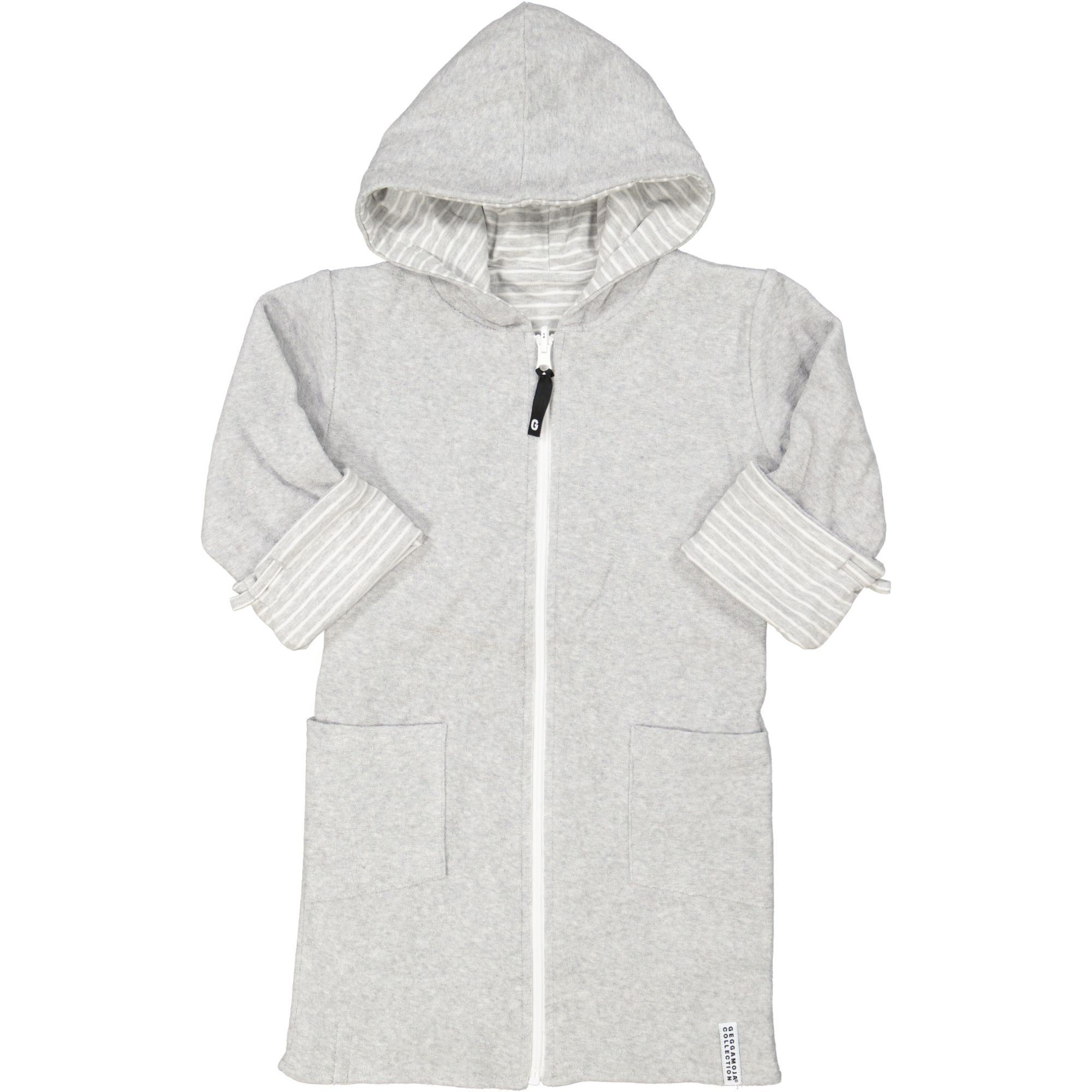 Kids- Bathrobe Classic Light grey stripe