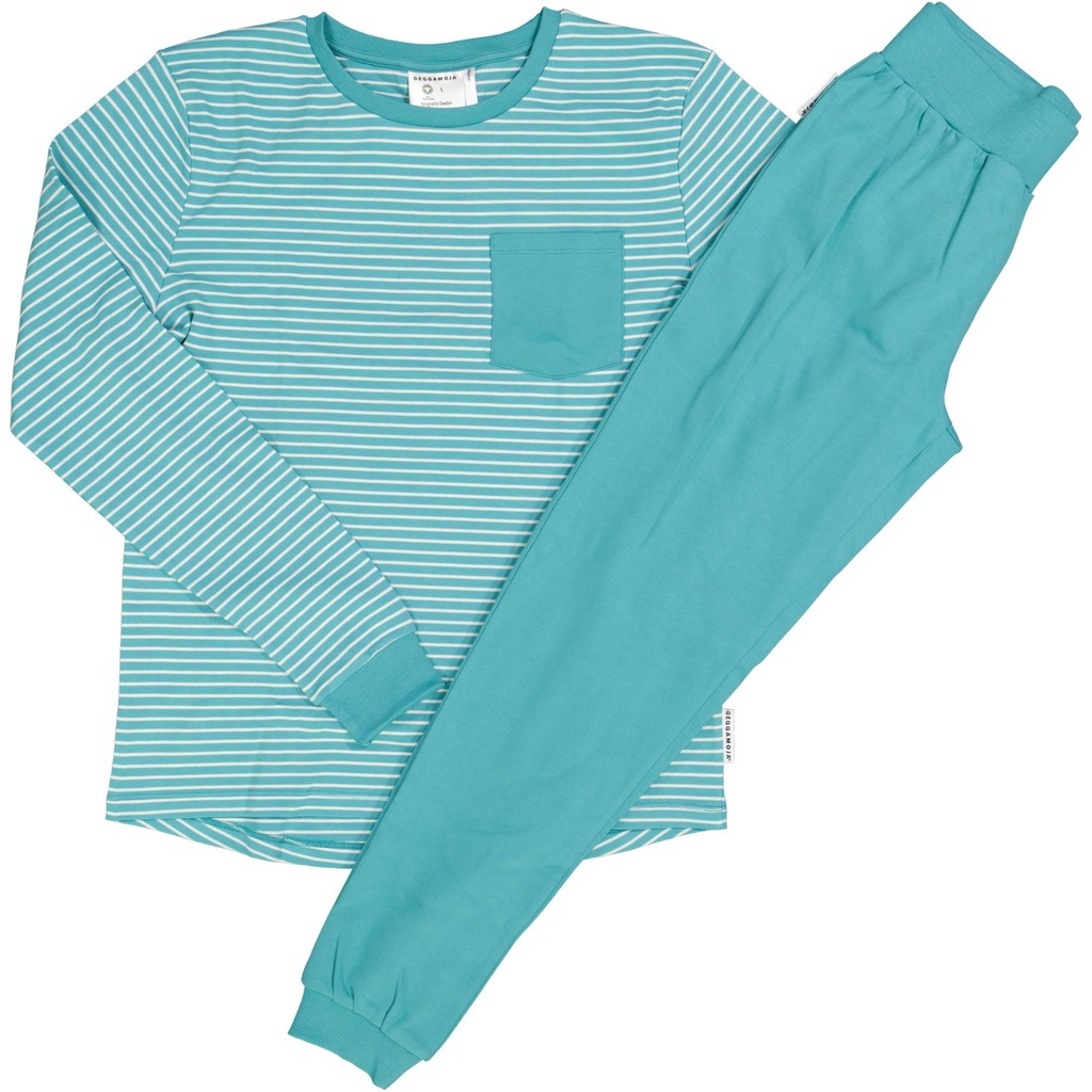 Vuxen pyjamas - Unisex Mint/Vit XS