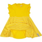 Flared dress Yellow/white  74/80