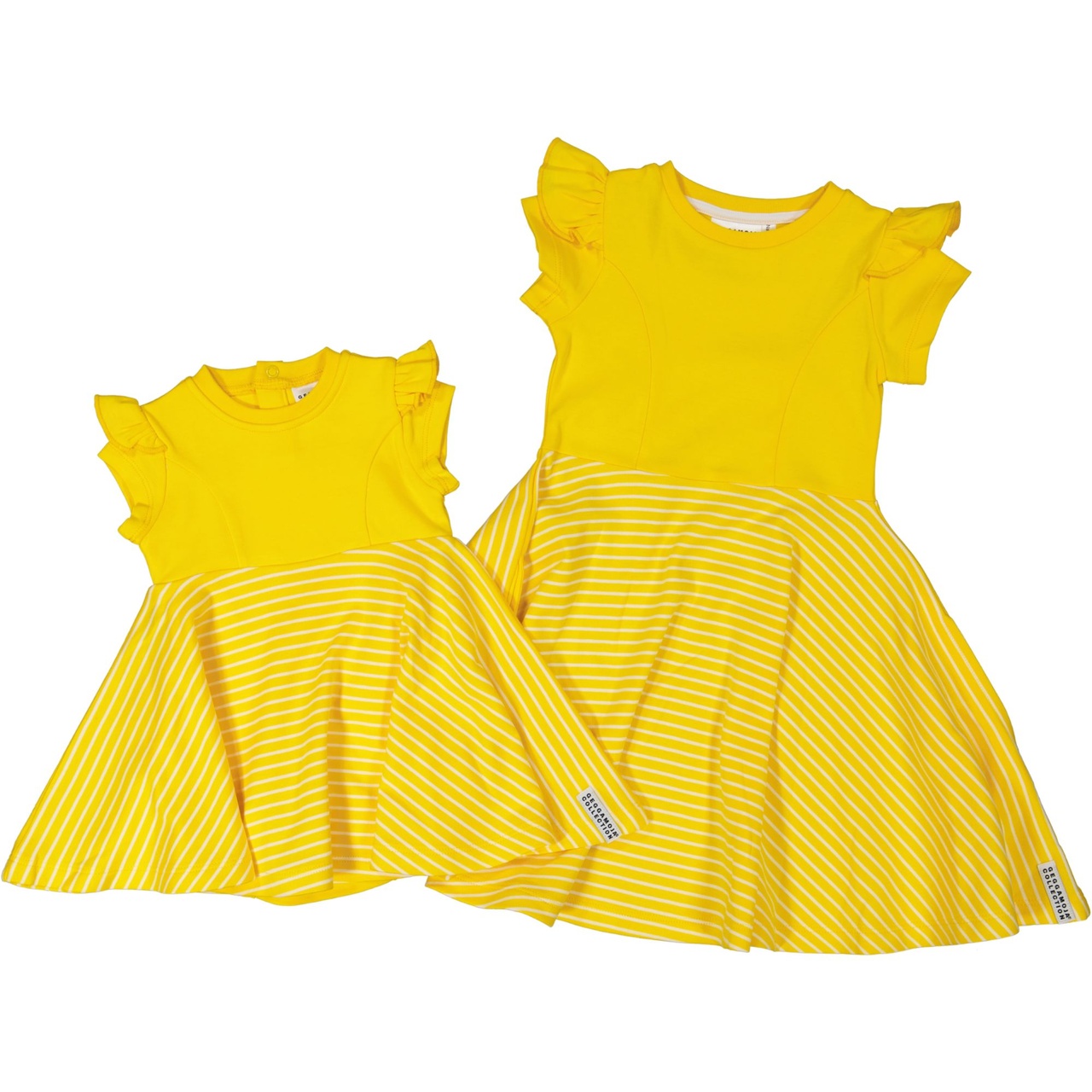 Flared dress Yellow/white  62/68