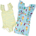 UV- Flounce suit Ice Cream  146/152