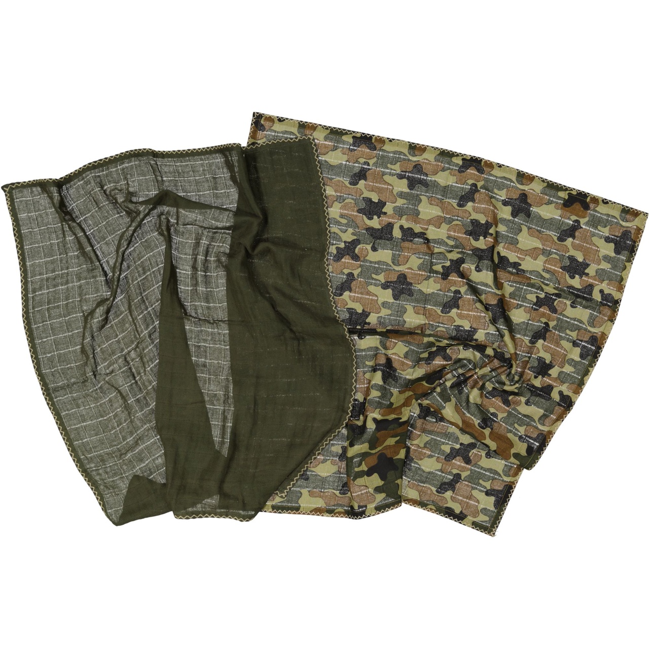 2-pack Muslin blankets green camo