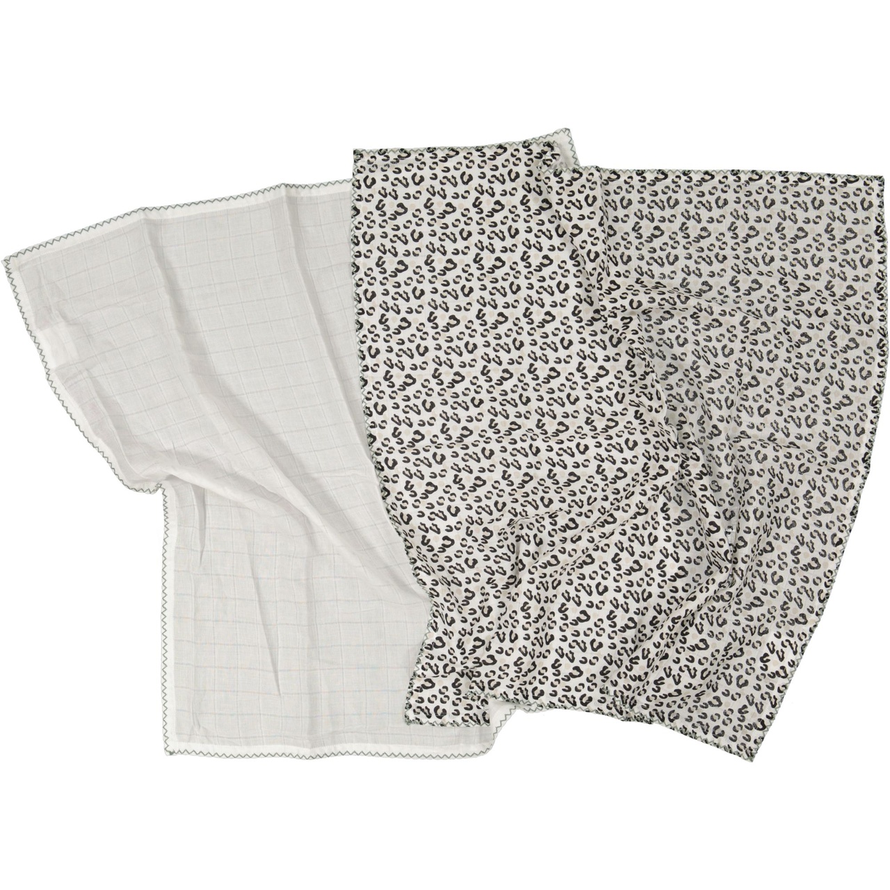 2-pack Muslin blankets White leo