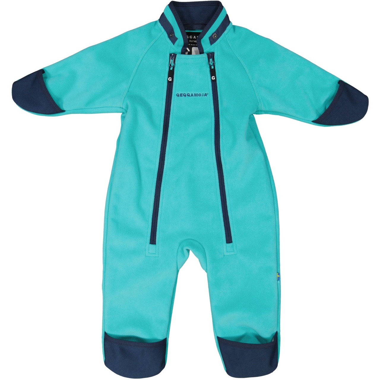 Windfleece overall Grey mel/turq