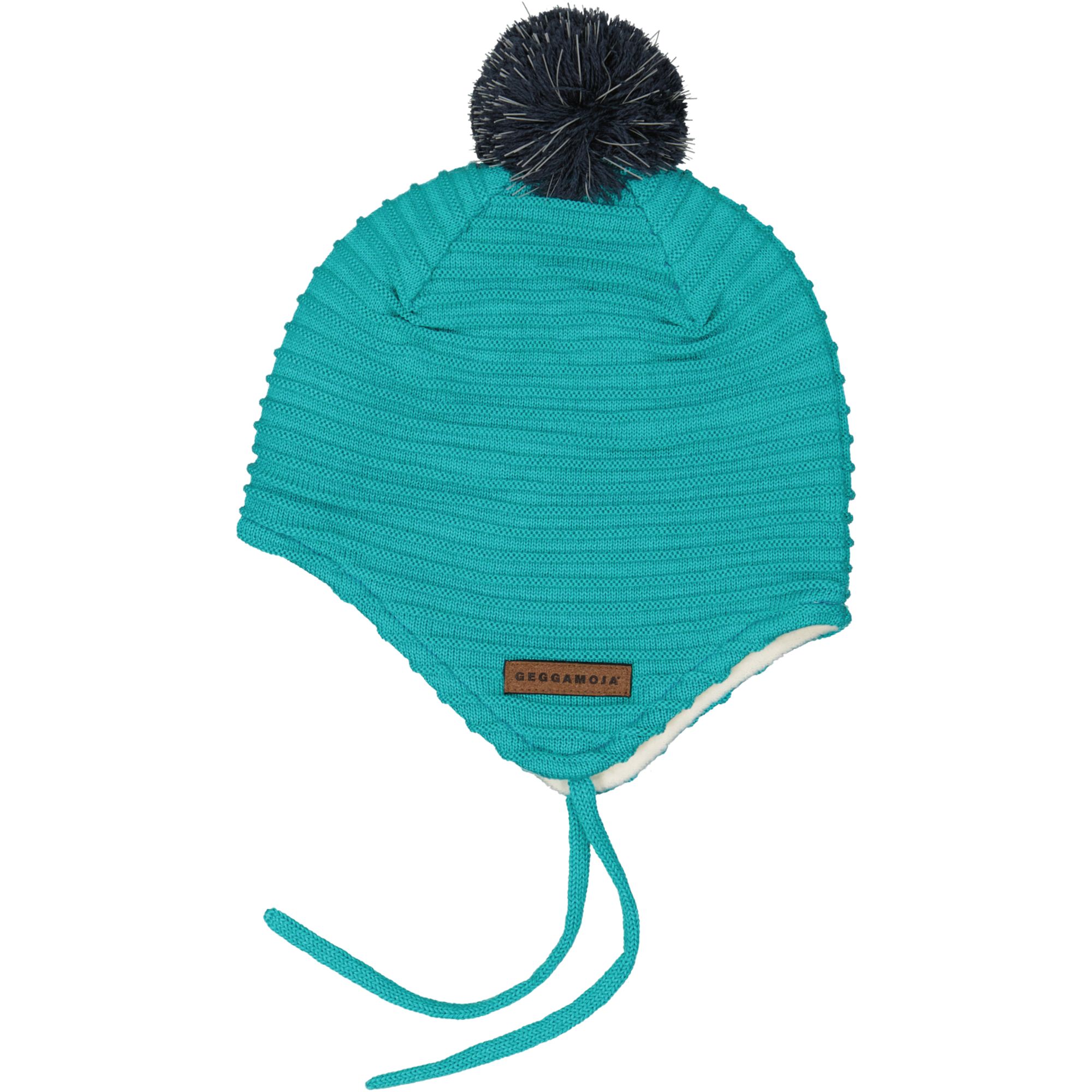 Knitted helmet hat Turquoise