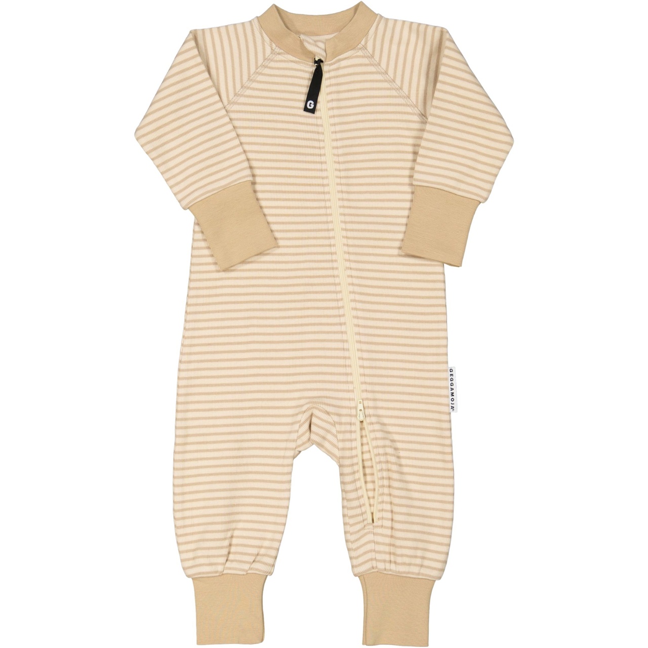 Pyjamas Bomullsribb Ribb Beige 98/104