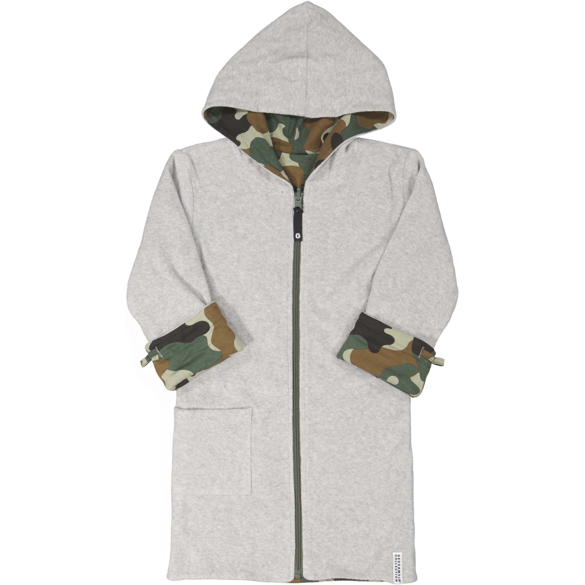 Kids bathrobe bamboo Green camo