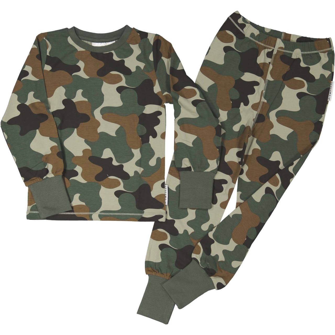 Bamboo two pcs pyjamas Green camo 74/80