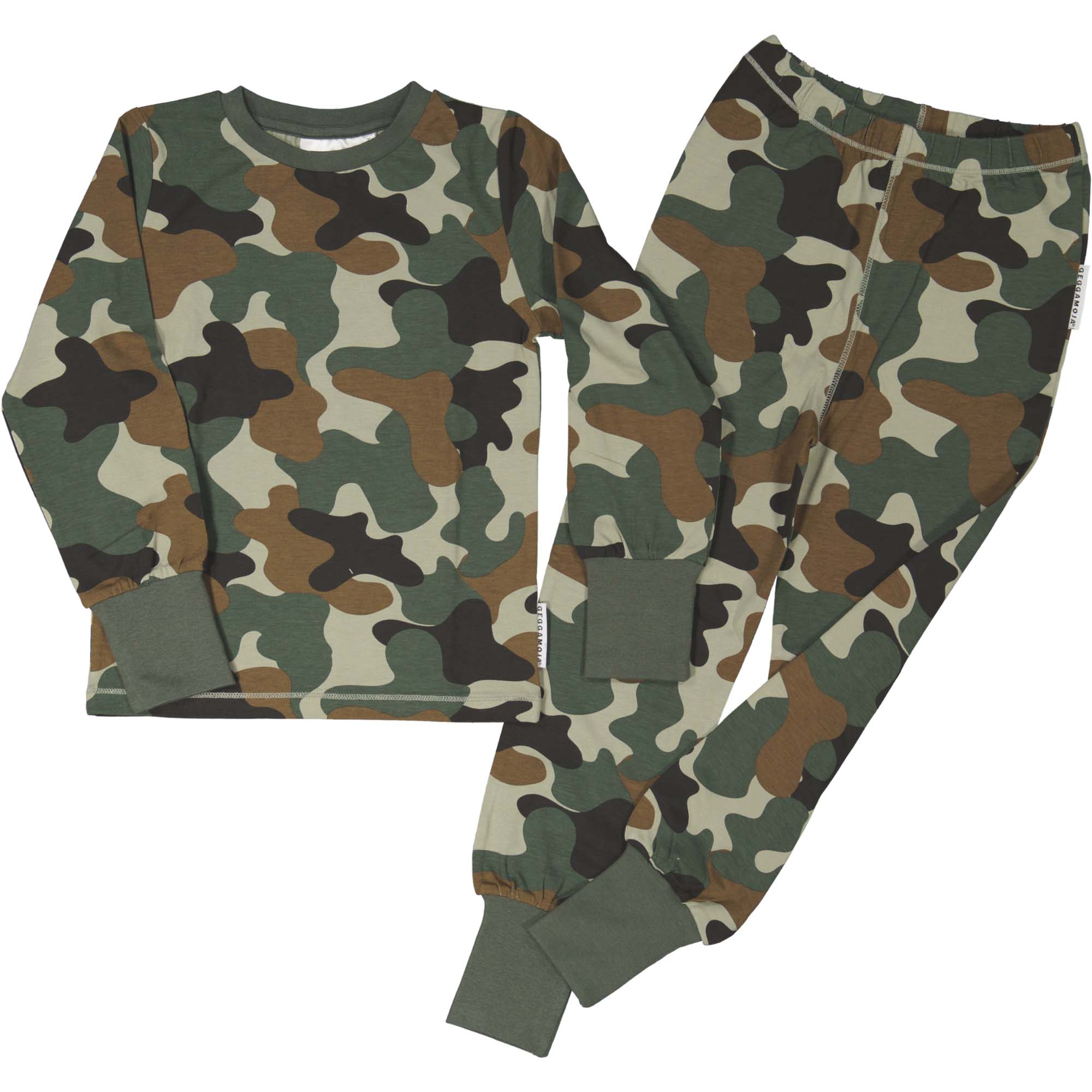 Bamboo two pcs pyjamas Green camo