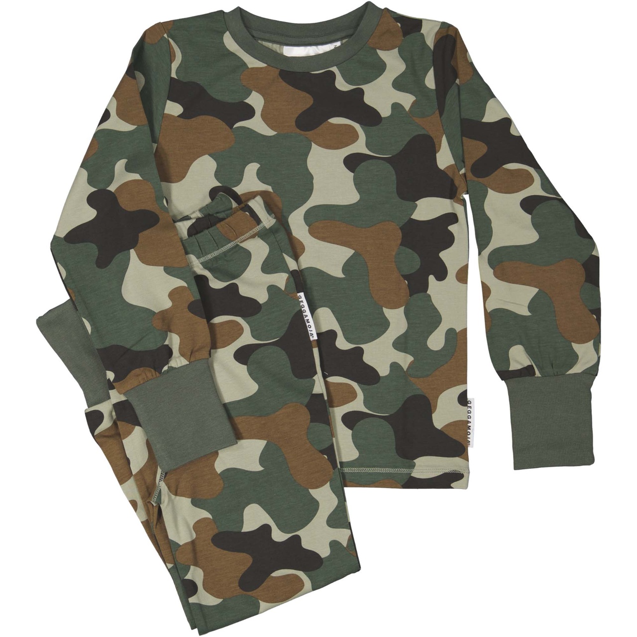 Bamboo two pcs pyjamas Green camo 74/80