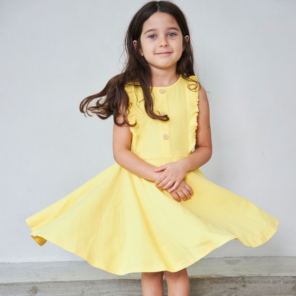 Summer flounce dress Yellow 04