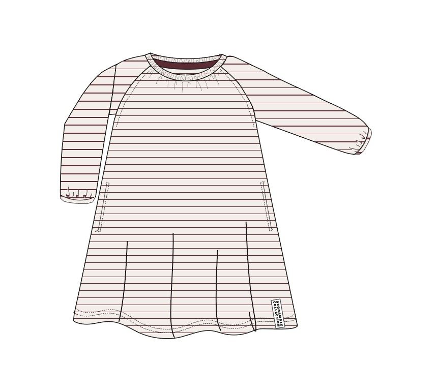 Singoalla dress Burgundy stripe 98/104