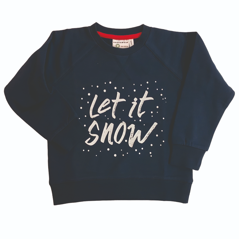 Collegesweater Let it snow Marinblå  74/80