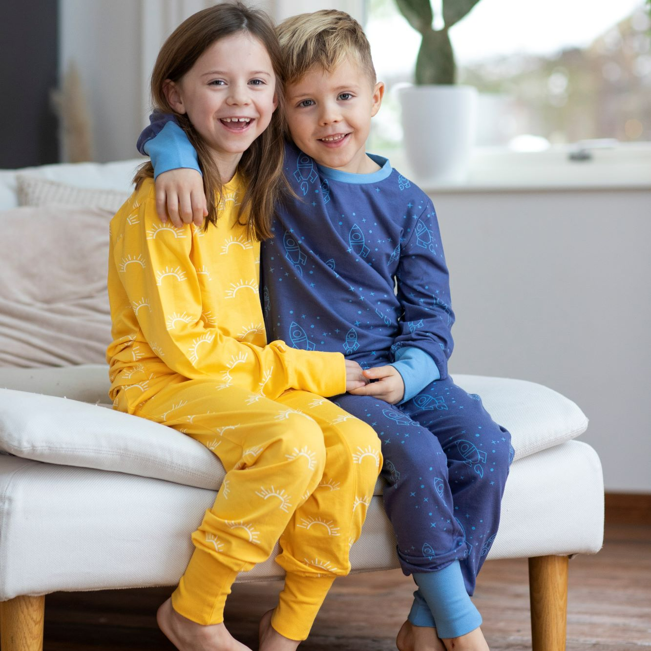 Bamboo two pcs pyjamas Yellow sun
