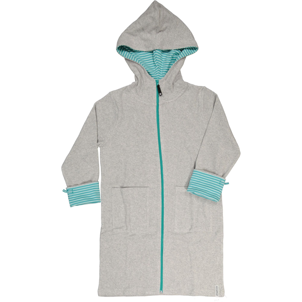 Female bathrobe classic D.Mint/white  S