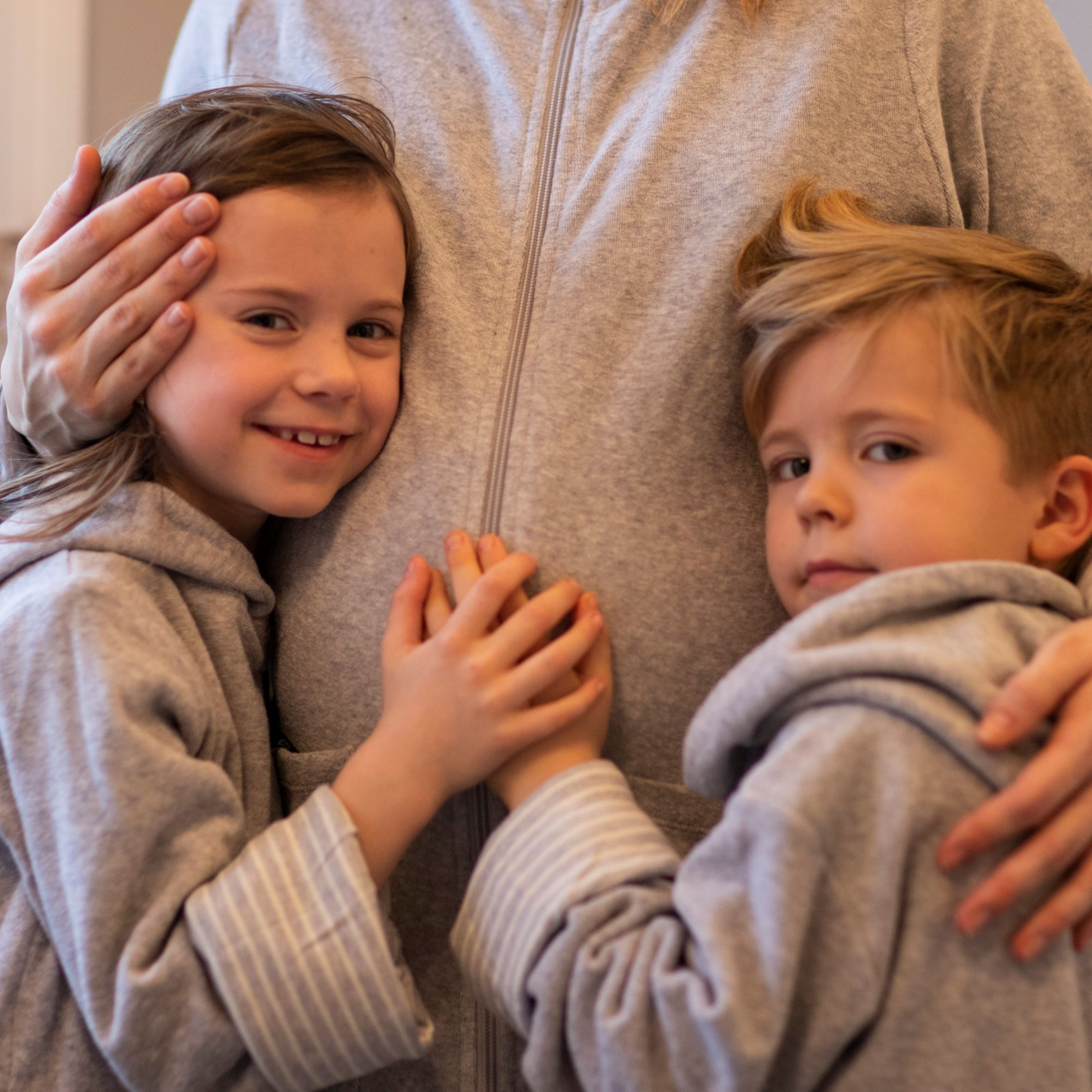 Female bathrobe classic Light grey stripe