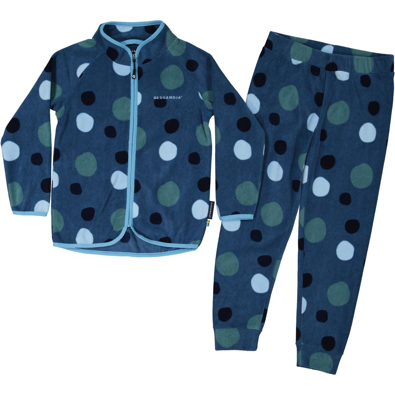 Fleece set Multi dots blue 146/152