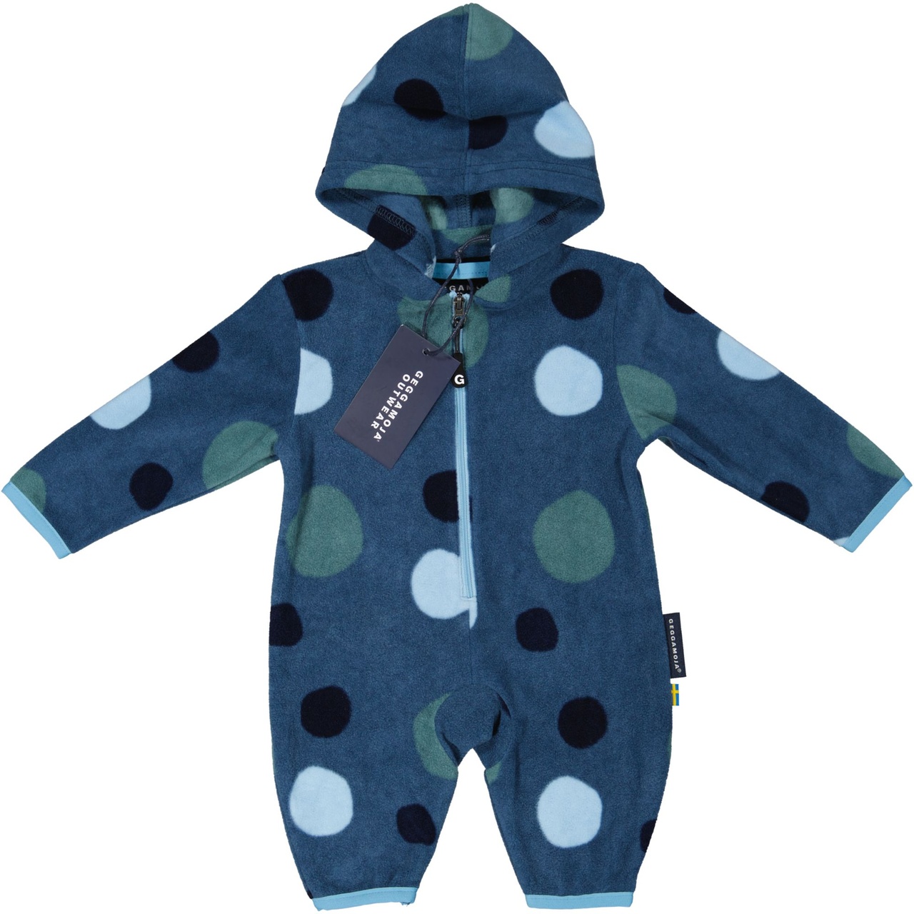 Fleece overall Multi dots blue 74/80