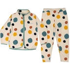 Fleece set Multi dots beige 146/152