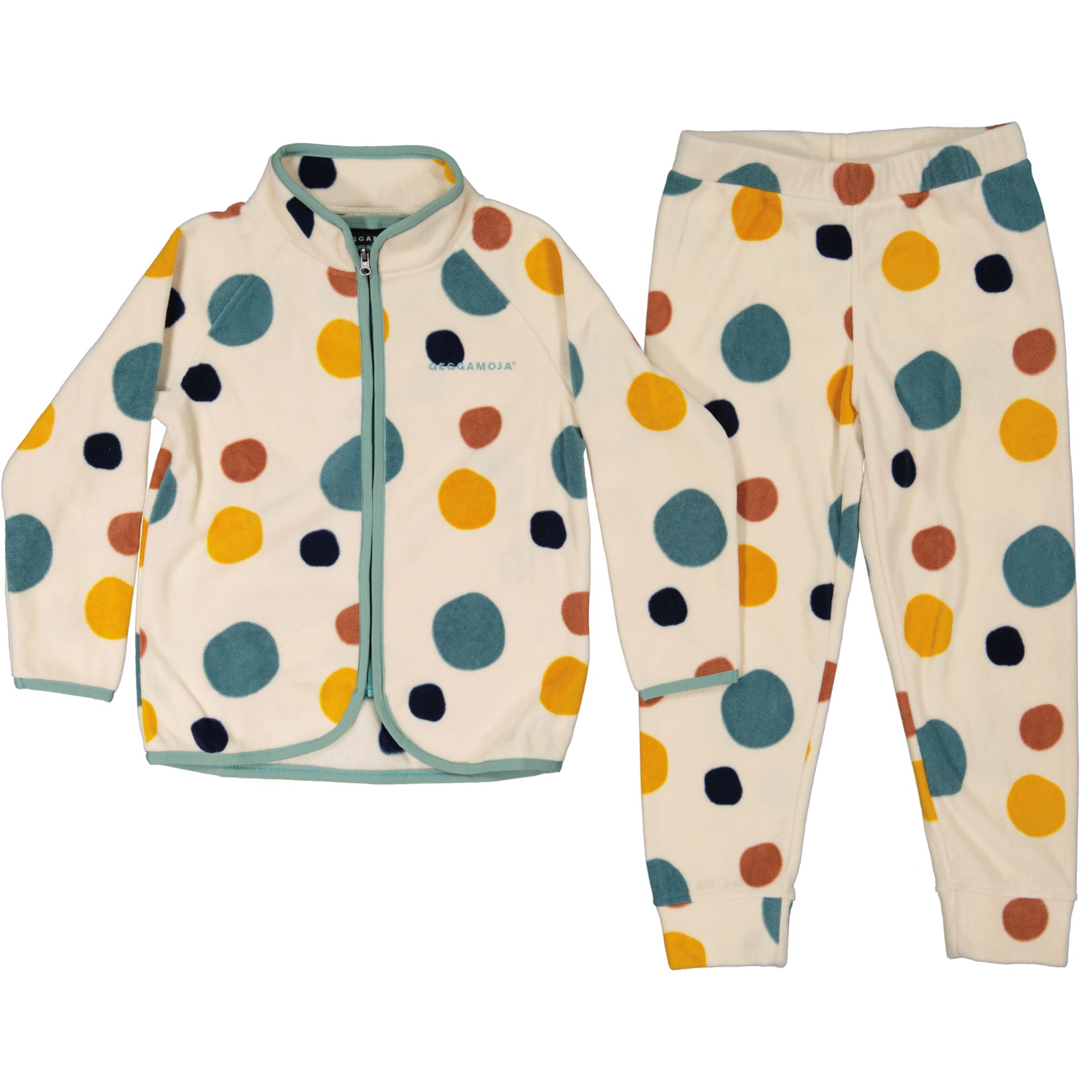 Fleece set Multi dots beige