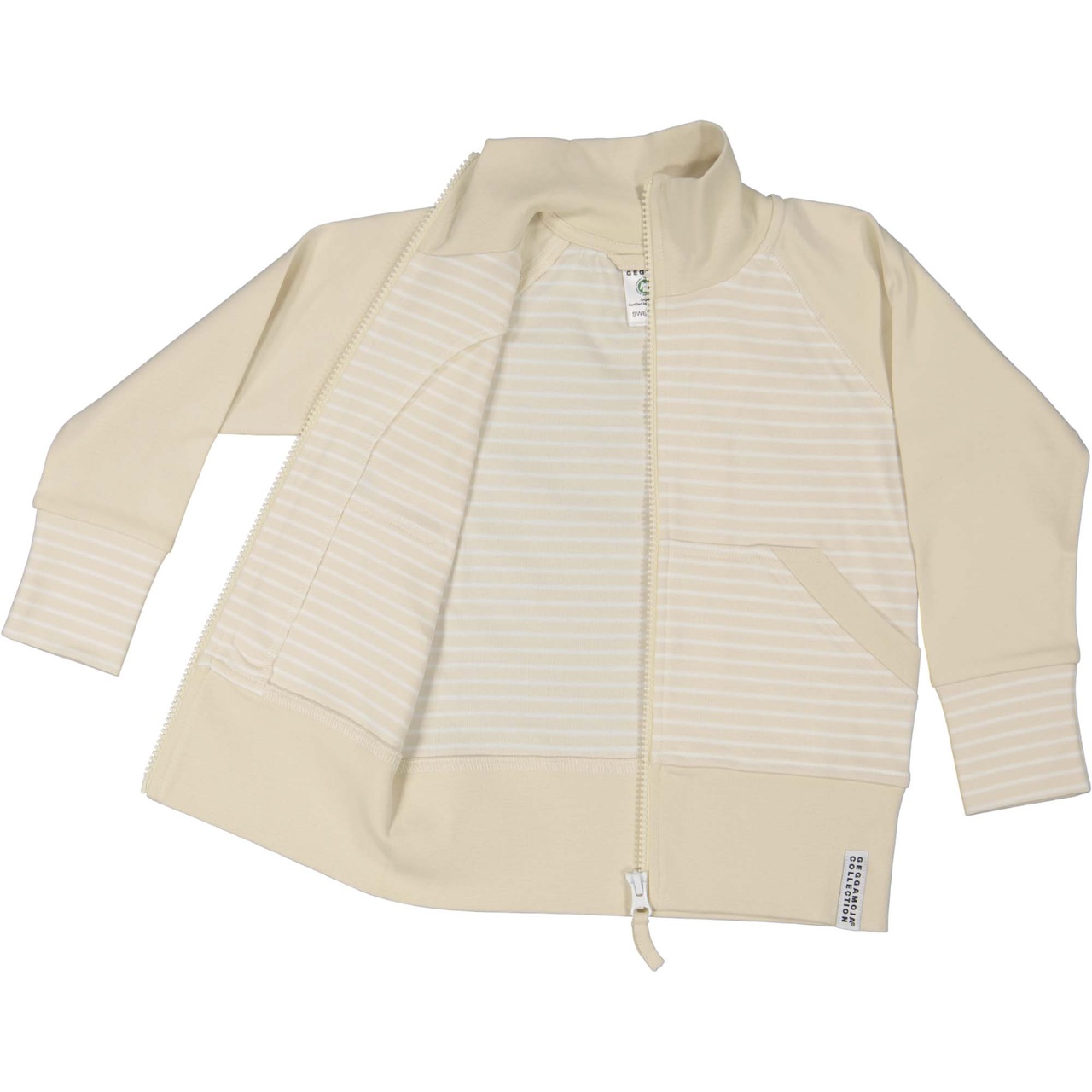 Zip sweater Beige/white 122/128