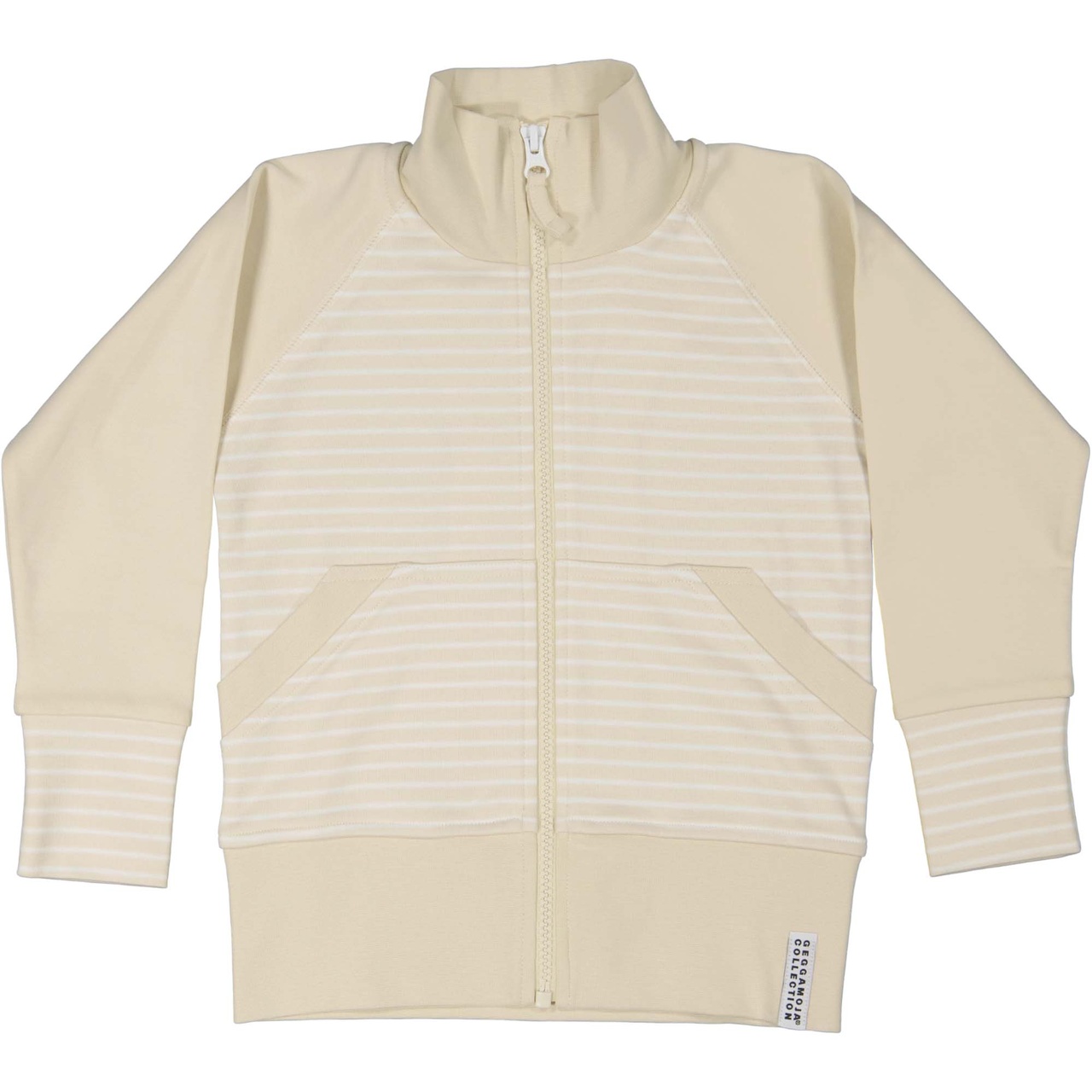 Zip sweater Beige/white 122/128
