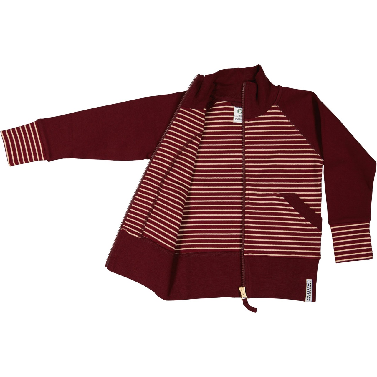 Zip sweater Burgundy/peach 74/80